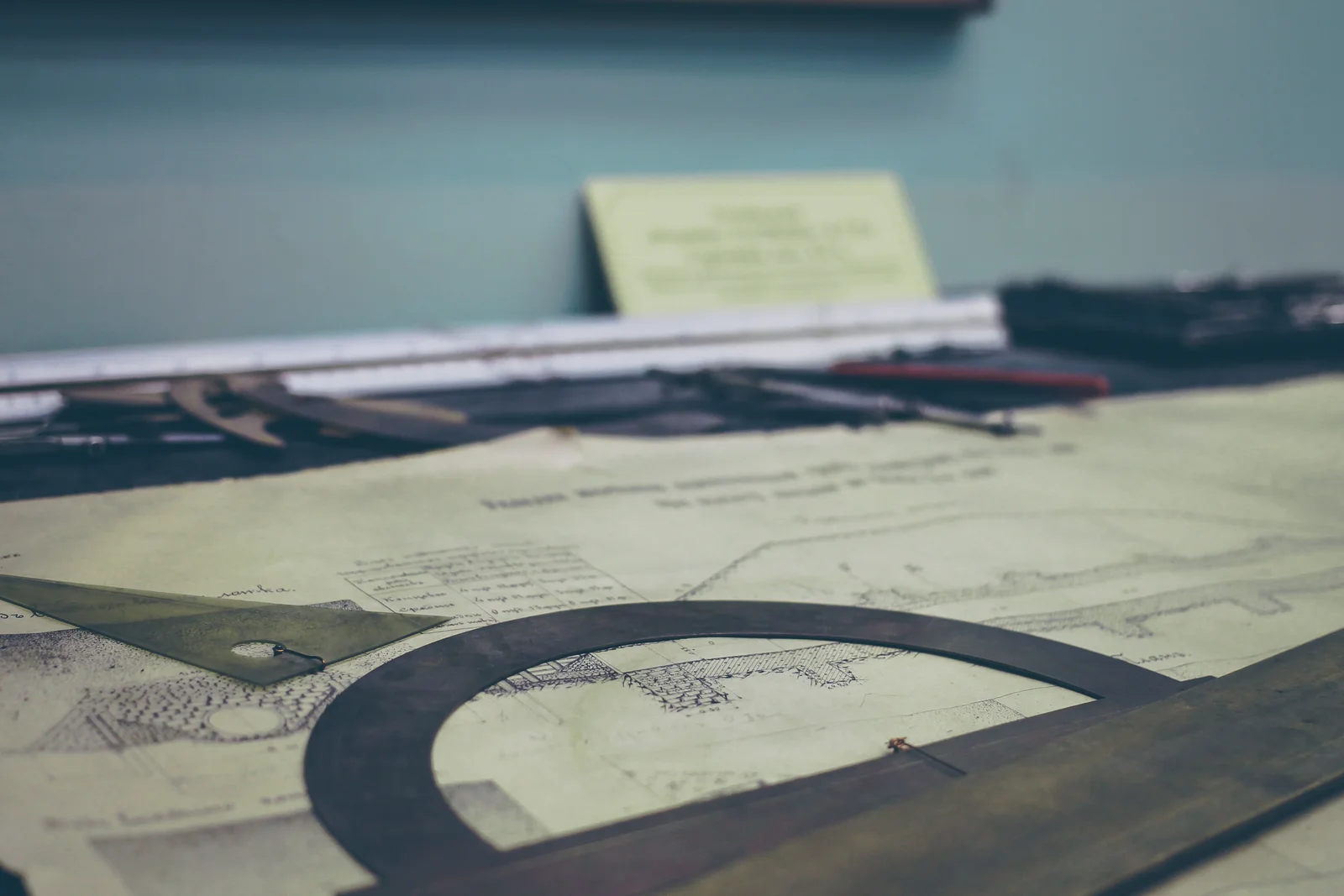 Drawing instruments on architectural plans